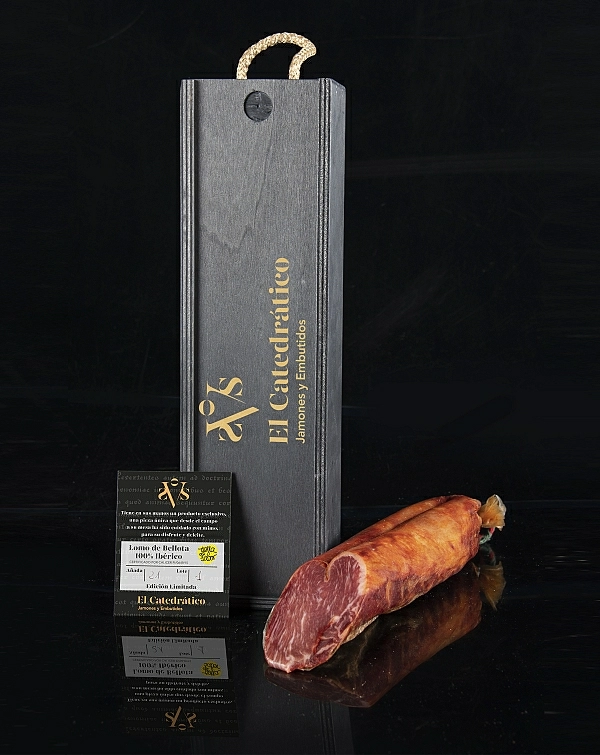 100% Lombo di maiale iberico alimentato a ghiande (in scatola di legno)